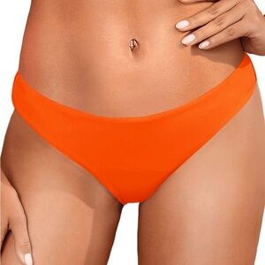 NWT Tempt‎ Me Vibrant Orange Low Rise Bikini Bottom - Lg